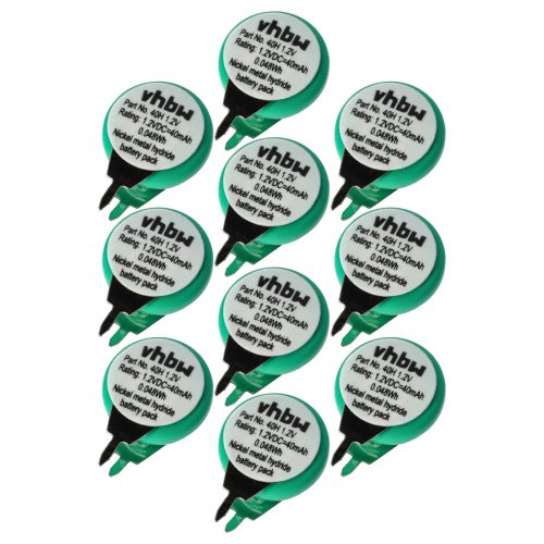 VHBW Button Cell Battery 1/V40H 2 Pins - 40 mAh 1.2 V NiMH
