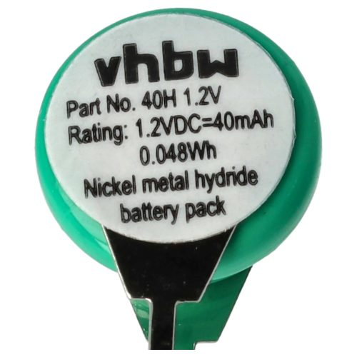 VHBW Button Cell Battery 1/V40H 2 Pins - 40 mAh 1.2 V NiMH