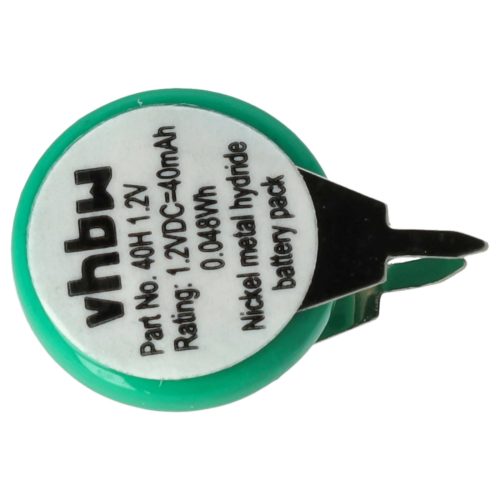 VHBW Button Cell Battery 1/V40H 2 Pins - 40 mAh 1.2 V NiMH
