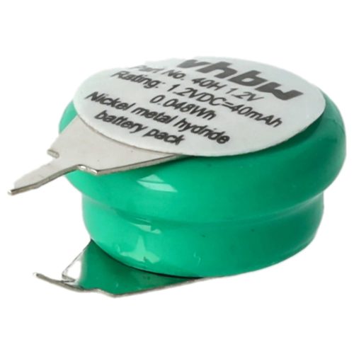 VHBW Gombelem Akkumulátor 1/V40H 2 tűs - 40 mAh 1,2 V NiMH