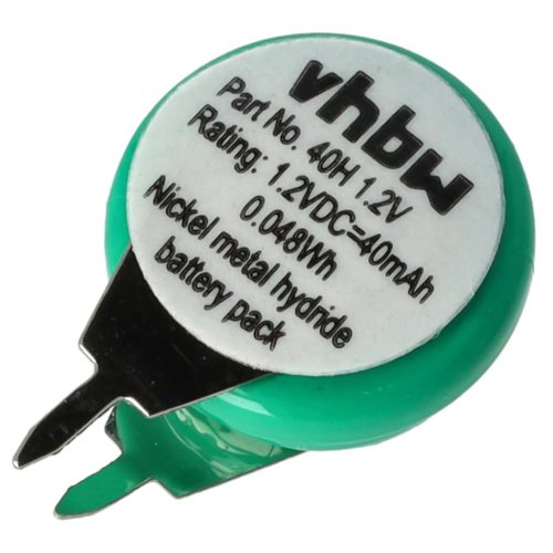 VHBW Gombelem Akkumulátor 1/V40H 2 tűs - 40 mAh 1,2 V NiMH