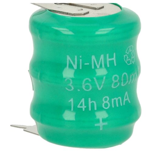 VHBW Knopfzellen Akku 3/V80H 2-polig - 80 mAh 3,6 V NiMH