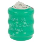 VHBW Knopfzellen Akku 3/V80H 2-polig - 80 mAh 3,6 V NiMH