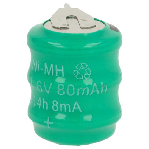 VHBW Knopfzellen Akku 3/V80H 2-polig - 80 mAh 3,6 V NiMH