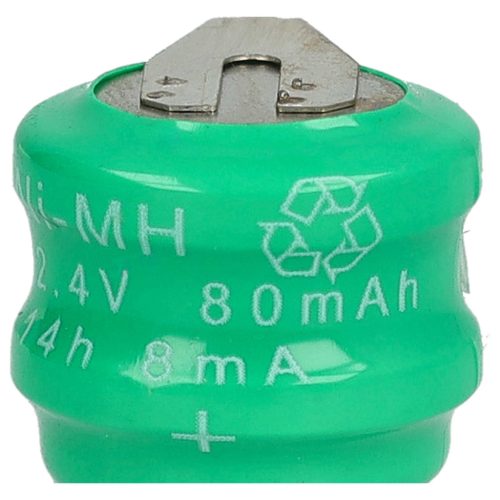 VHBW Gombelem Akkumulátor V80H - 80 mAh 2,4 V NiMH