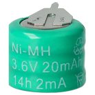 VHBW Gombelem Akku 3/V15H 2 Pins - 20 mAh 3,6 V NiMH