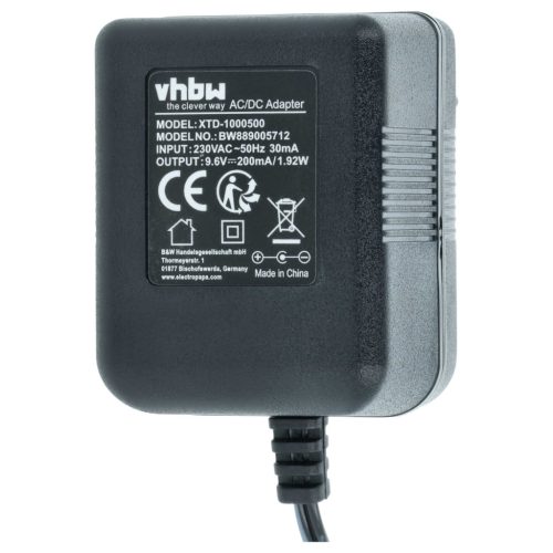 VHBW Hálózati adapter Electro-Harmonix EU9.6DC-200 helyett - 9,6 V / 0,2 A
