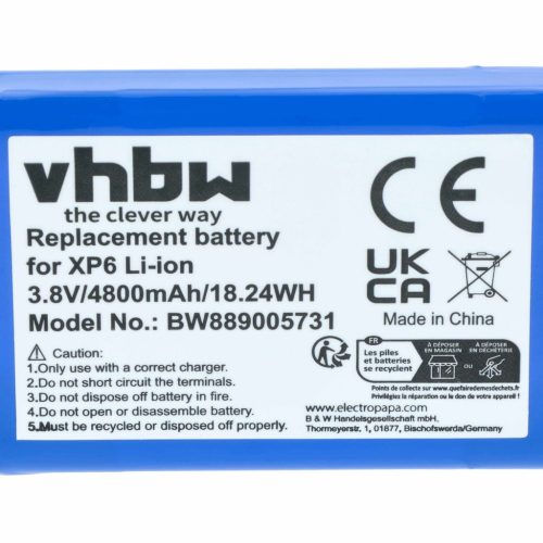 VHBW Mobiltelefon Akku Socket Mobile BAT-04800-01S - 4800 mAh 3,8 V Li-Ion