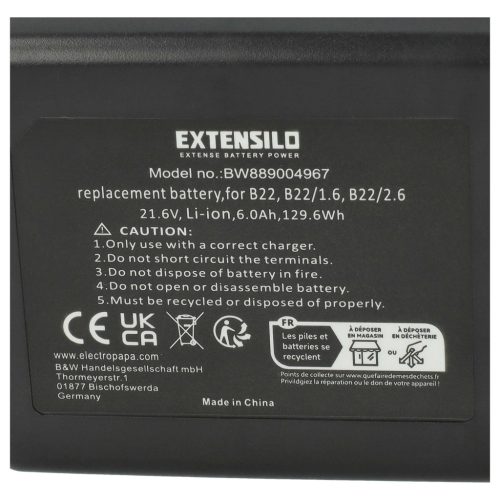 VHBW Electric Tool Battery Hilti 2018498, 2136393, 2136395, 2183185 - 6000 mAh 21.6 V Li-Ion