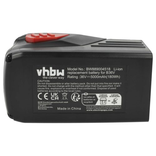 VHBW Electric Tool Battery Hilti B36, B36V, 2203932, 418009 - 5000 mAh 36 V Li-Ion