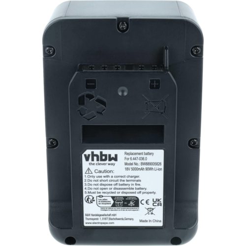 VHBW Akkumulátor 2.445-034.0, 6.447-036.0 - 5000 mAh 18 V Li-Ion