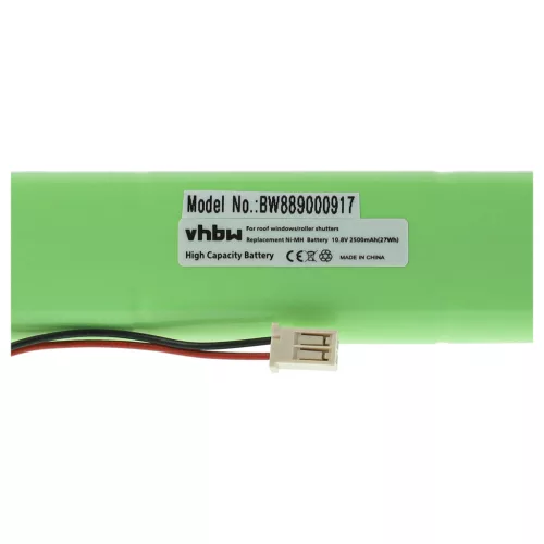 VHBW Charger and Battery Velux 946933, 946930 - 2500 mAh 10.8 V NiMH