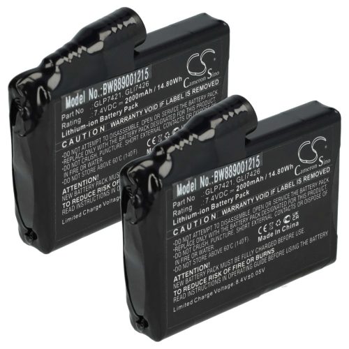 VHBW Motorcycle Glove Battery Glovii GLP7421, GLI7426 - 2000 mAh 7.4 V Li-Ion