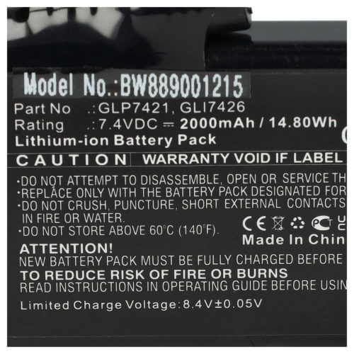 VHBW Motorcycle Glove Battery Glovii GLP7421, GLI7426 - 2000 mAh 7.4 V Li-Ion