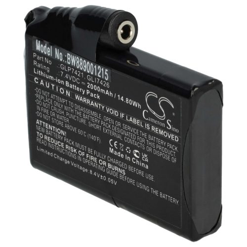 VHBW Heated Motorcycle Glove Battery Glovii GLP7421, GLI7426 - 2000 mAh 7.4 V Li-Ion