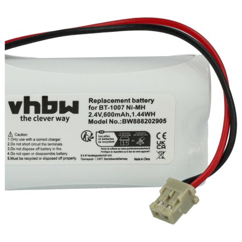 VHBW Kabelloser Telefon Akku Memorex BP-904, BT-904 - 600 mAh 2,4 V NiMH