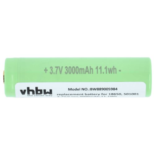 VHBW Taschenlampenakku Ledlenser 501001 - 3000 mAh 3,7 V Li-Ion