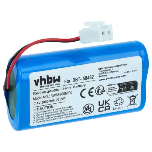 VHBW Poolreinigungsakku BST-58482 - 3000 mAh 7,4 V Li-Ion