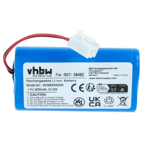 VHBW Poolreinigungsakku BST-58482 - 3000 mAh 7,4 V Li-Ion
