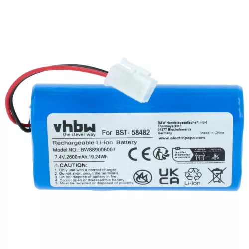 VHBW Pool Cleaner Battery BST-58482 - 2600 mAh 7.4 V Li-Ion