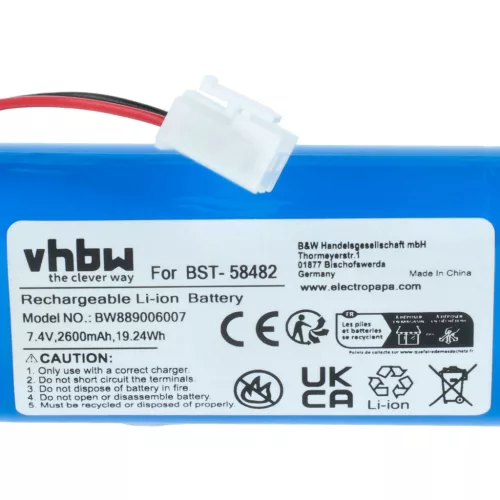 VHBW Pool Cleaner Battery BST-58482 - 2600 mAh 7.4 V Li-Ion