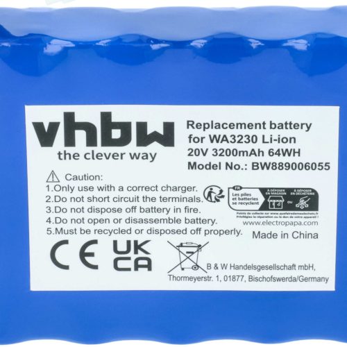 VHBW Akku Kress 59000257, KA0101, 59003453, KA0103, KA3022 - 3200 mAh 20 V Li-Ion