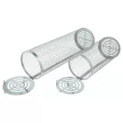 VHBW Grill Kosár Szett - Nagy és Kicsi, Fa Nyéllel, Rozsdamentes Acél