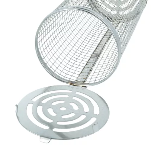 VHBW Grill Kosár Szett - Nagy és Kicsi, Fa Nyéllel, Rozsdamentes Acél