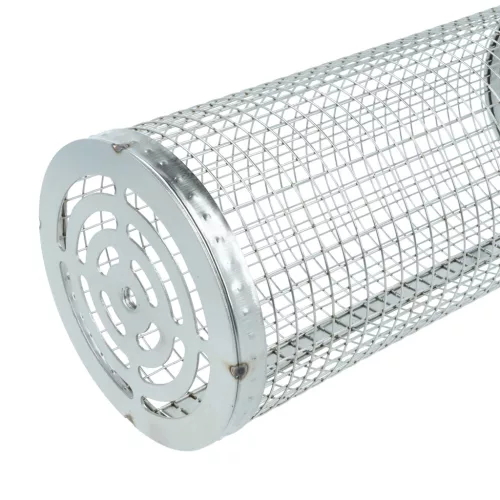 VHBW Grill Kosár Szett - Nagy és Kicsi, Fa Nyéllel, Rozsdamentes Acél