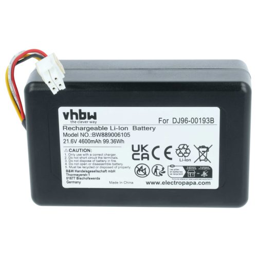 VHBW Akku Samsung DJ96-00193F, DJ96-00193B, DJ68-00741V-00, VCA-RBT72 - 4600 mAh 21,6 V Li-Ion