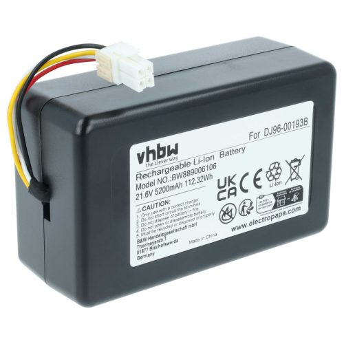 VHBW Akku Samsung DJ96-00193F, DJ96-00193B, DJ68-00741V-00, VCA-RBT72 - 5200 mAh 21,6 V Li-Ion
