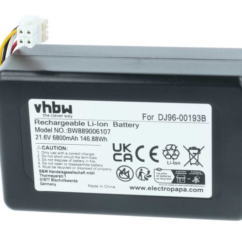 VHBW Akku Samsung DJ96-00193F, DJ96-00193B, DJ68-00741V-00, VCA-RBT72 - 6800 mAh 21,6 V Li-Ion