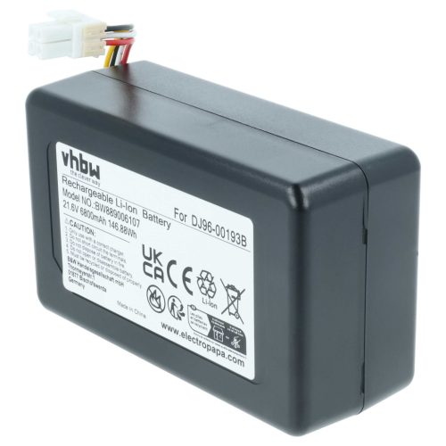 VHBW Akku Samsung DJ96-00193F, DJ96-00193B, DJ68-00741V-00, VCA-RBT72 - 6800 mAh 21,6 V Li-Ion