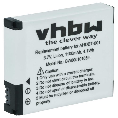 VHBW Akku und Ladegerät AHDBT-001, AHDBT-002 - 1100 mAh 3,7 V Li-Ion