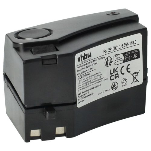 VHBW Staubsauger Akku und Ladegerät 6.683-244.0, GP 160SCHE, 6.654-118.0, 28100010 - 2000 mAh 4,8 V NiMH