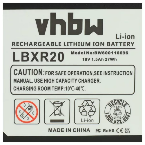 VHBW Electric Tool Battery BL1318, BL1518, BL1518-XJ - 1500 mAh 18 V Li-Ion