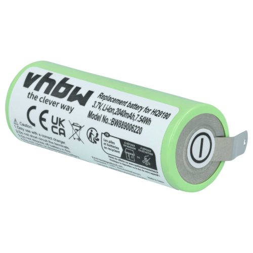 VHBW Electric Shaver Battery Philips 4222-036-11290, 4222-036-06410, 036-11290 - 2040 mAh 3.7 V Li-Ion