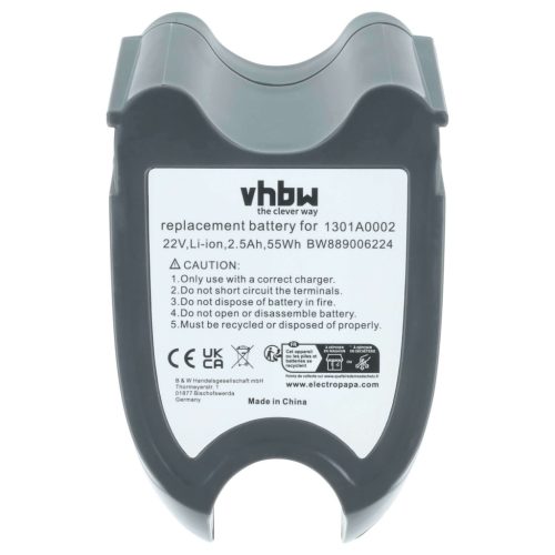 VHBW Akku Gtech 1301A0002 Ersatz - 2500 mAh 22 V Li-Ion