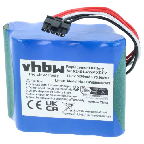 VHBW Akku Dreame R2401-4S2P-XDEV - 5200 mAh 14,8 V Li-Ion