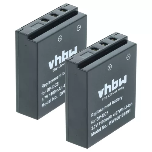 VHBW Akku Leica 18706, EA-DC-8, BP-DC8, BP-DC8E - 1100 mAh 3,6 V Li-Ion