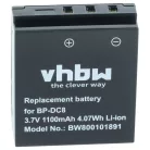 VHBW Akku Leica 18706, EA-DC-8, BP-DC8, BP-DC8E - 1100 mAh 3,6 V Li-Ion