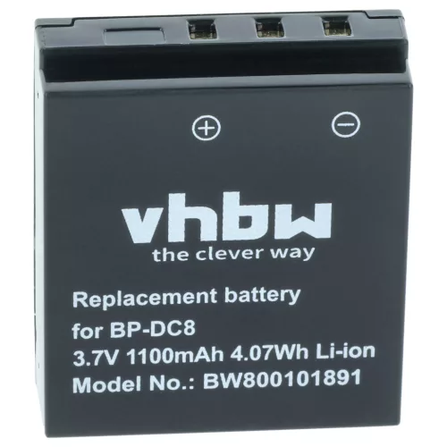 VHBW Akku Leica 18706, EA-DC-8, BP-DC8, BP-DC8E - 1100 mAh 3,6 V Li-Ion