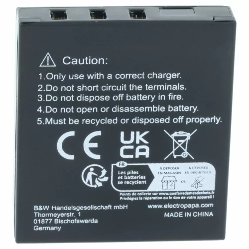 VHBW Akku Leica 18706, EA-DC-8, BP-DC8, BP-DC8E - 1100 mAh 3,6 V Li-Ion