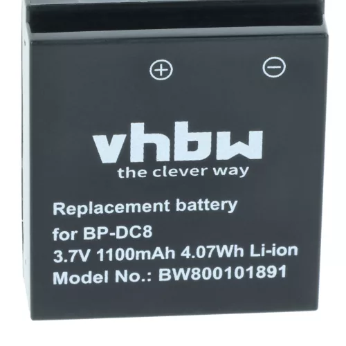 VHBW Akku Leica 18706, EA-DC-8, BP-DC8, BP-DC8E - 1100 mAh 3,6 V Li-Ion