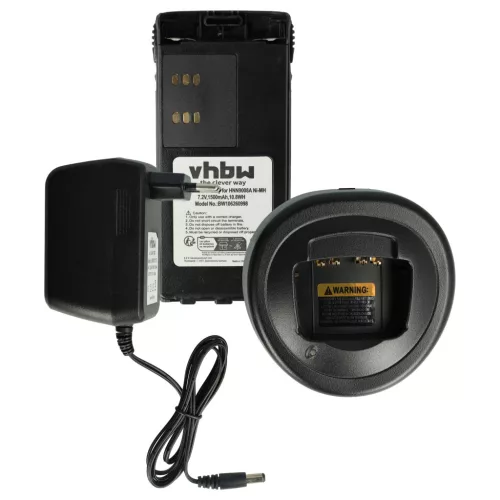 VHBW Two-Way Radio Battery and Charger for Motorola ATS2500 - Charging Set
