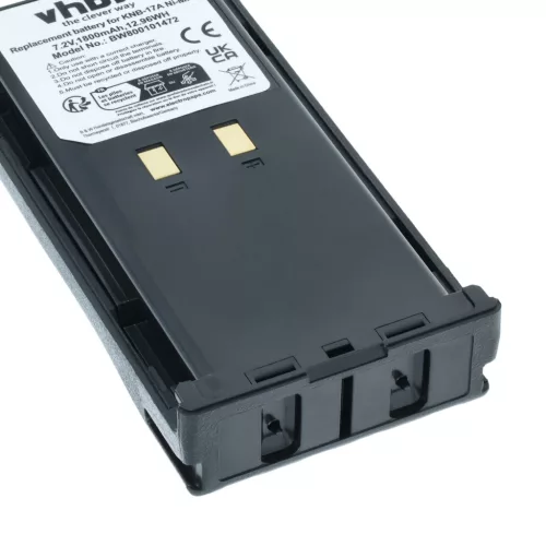 VHBW Radio Akku KNB-52N, KNB-22N, KNB-21N, KNB-17N, KNB-17A, KNB-16A - 1800 mAh 7,2 V NiMH