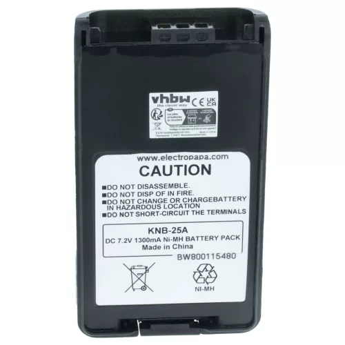 VHBW Radio Akku KNB-24L, KNB-24LX, KNB-25A, KNB-24, KNB-24Li, KNB-25 - 1300 mAh 7,2 V NiMH