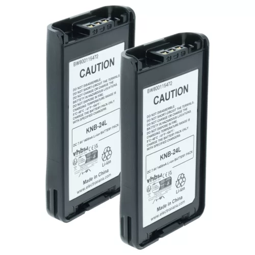 VHBW Radio Akku KNB-24LX, KNB-24, KNB-24Li, KNB-25A, KNB-25, KNB-24L - 1400 mAh 7,4 V Li-Ion