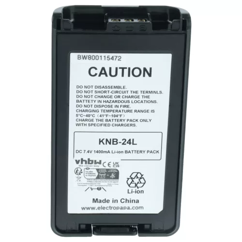 VHBW Radio Akku KNB-24LX, KNB-24, KNB-24Li, KNB-25A, KNB-25, KNB-24L - 1400 mAh 7,4 V Li-Ion