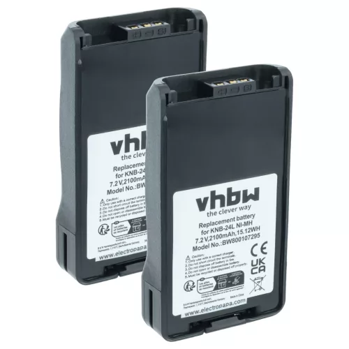 VHBW Radio Battery KNB-24L, KNB-24LX, KNB-25A, KNB-24, KNB-24Li, KNB-25 - 2100 mAh 7.2 V NiMH